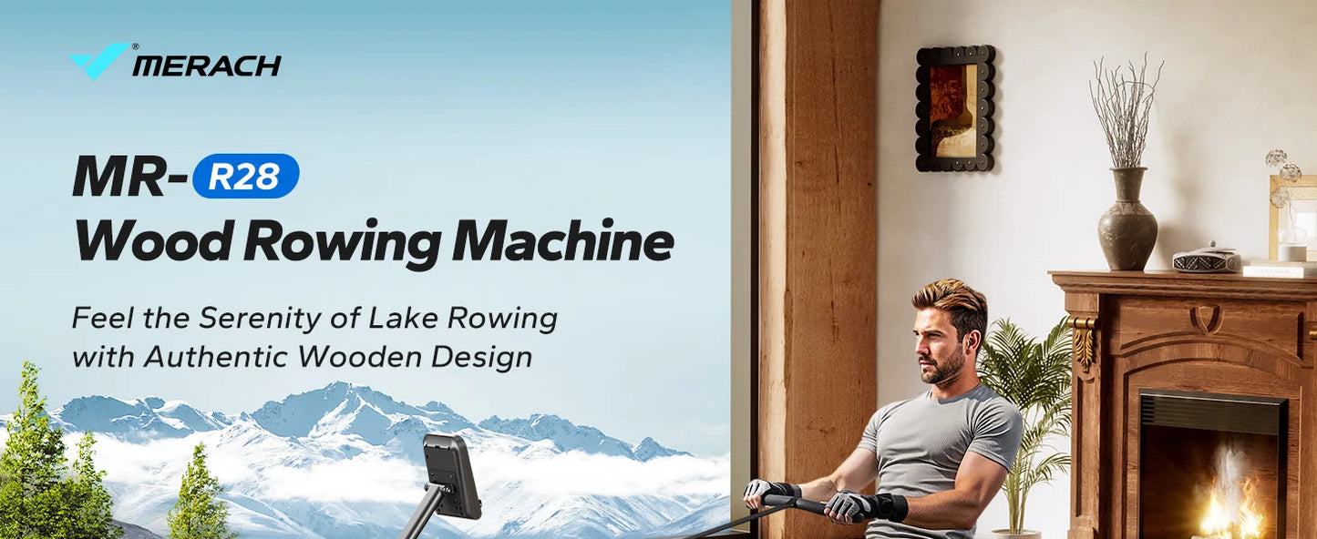 MERACH Water Rowing Machines for Home, Foldable Row Machine with 400LBS Weight Capacity, Dedicated Monitor and Comfortable Seat