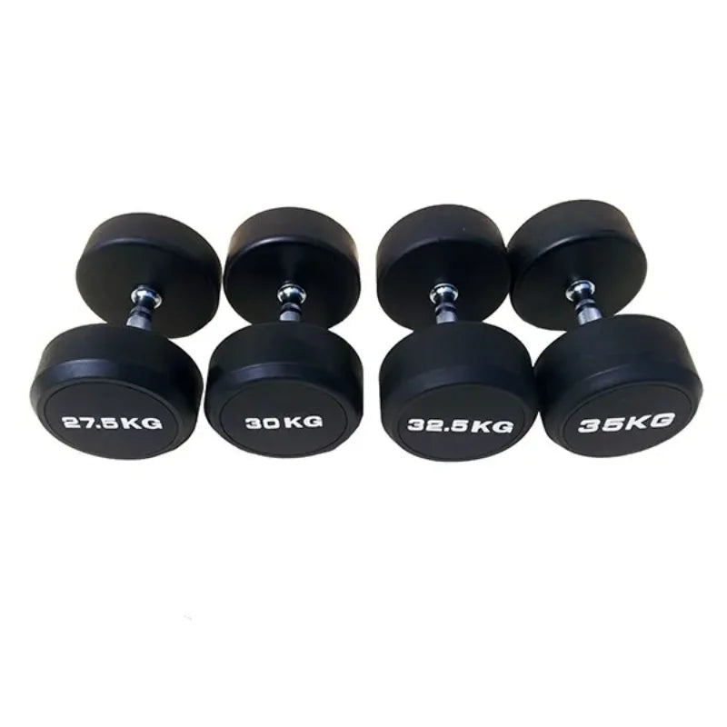 Hot Sale Round Rubber Dumbbells 10kg 20kg 40kg 50kg Weight Dumbbells Home Fitness Equipment Gym Round Dumbbells