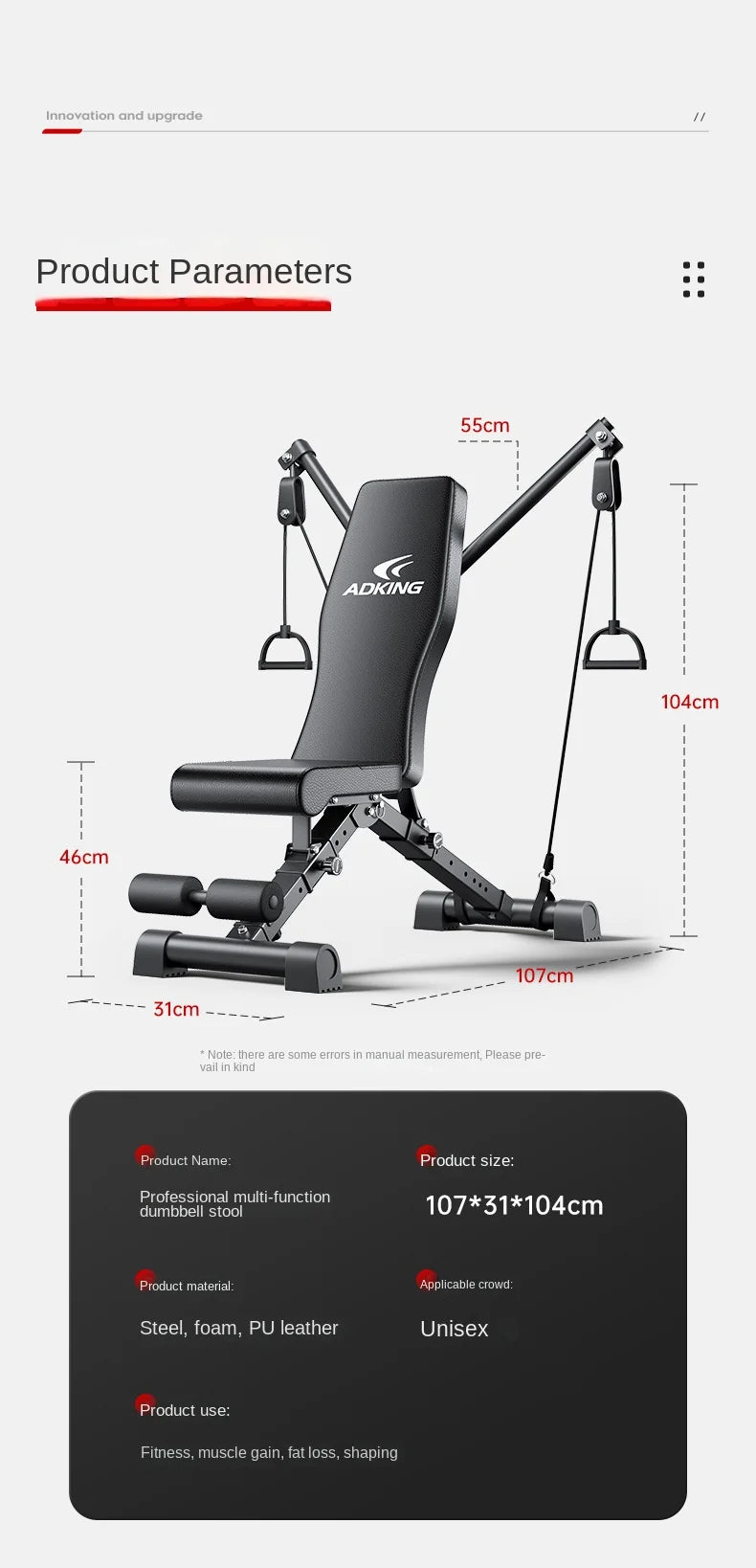 TULX motion dumbbell bench can be used as a bench press and sit up aid or as a barbell tension band for home fitness Easy to use