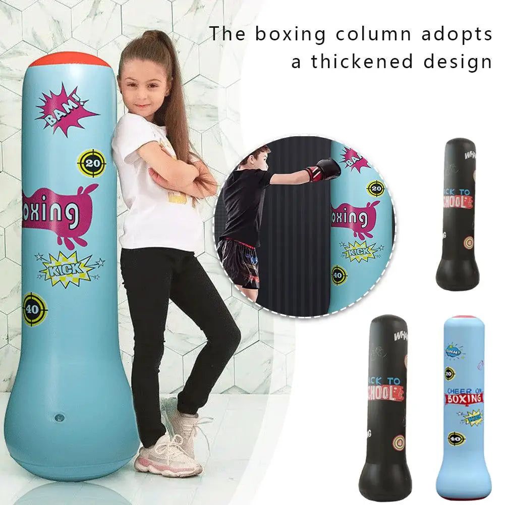 Children Tumbler Inflatable Punching Bag Home Fitness Pressure Fight Sports Boxing Boxing Sandbag Toy Training N1A9