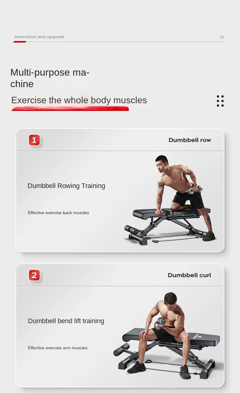 TULX motion dumbbell bench can be used as a bench press and sit up aid or as a barbell tension band for home fitness Easy to use