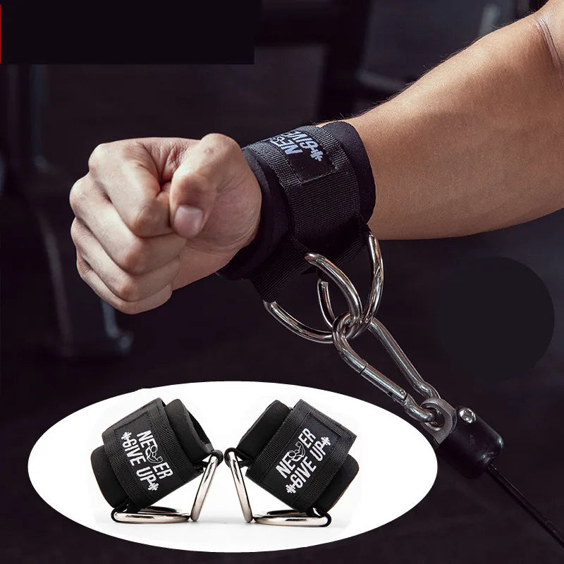 Wrist Strap with Double D-rings for Cable Machines Training Chest Workouts Gym Equipment for Home Fitness Accessories