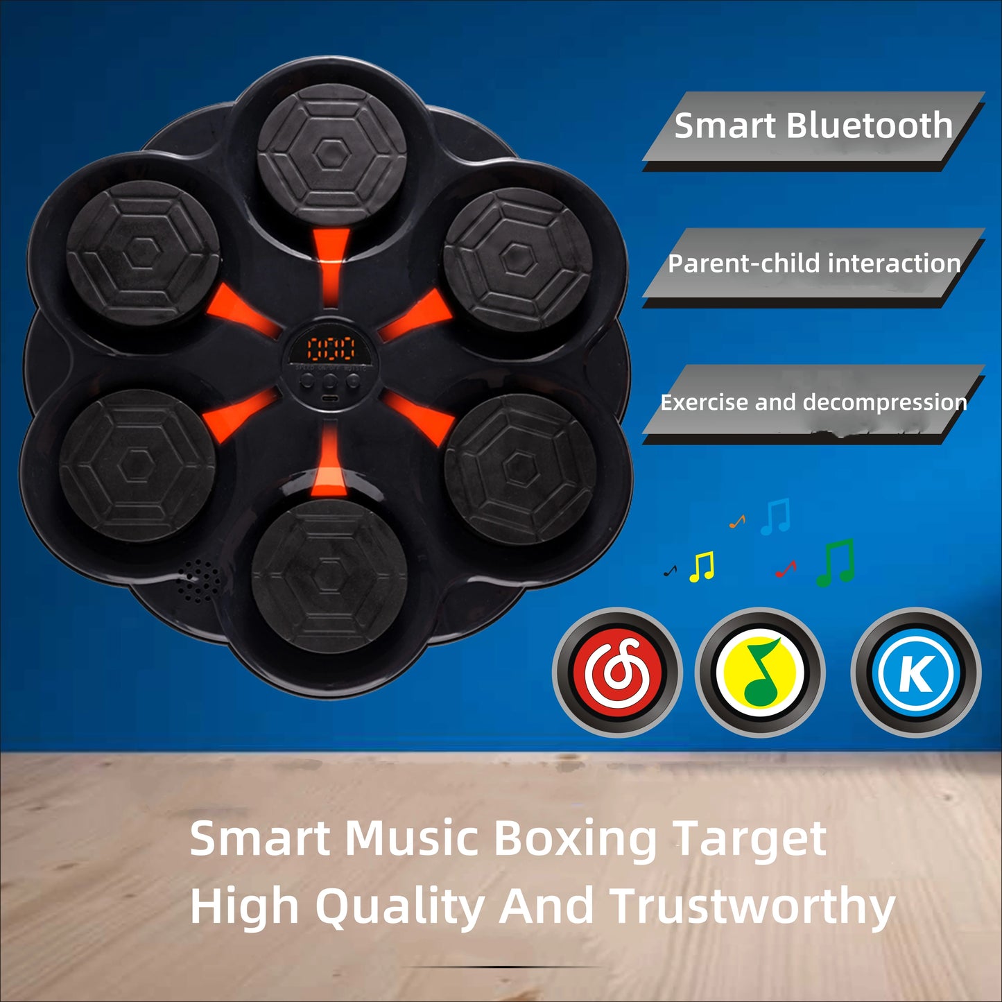 Smart Bluetooth Music Boxing Target Children's Music Boxing Machine Adult Home Fitness Electronic Boxing Wall Target Training