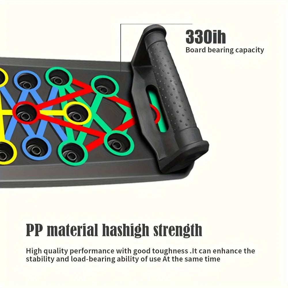 Portable Folding Push-up Board, Multi-functional Anti-slip Mat with Handle, Home Fitness Exercise for Chest, Abdomen and Arms