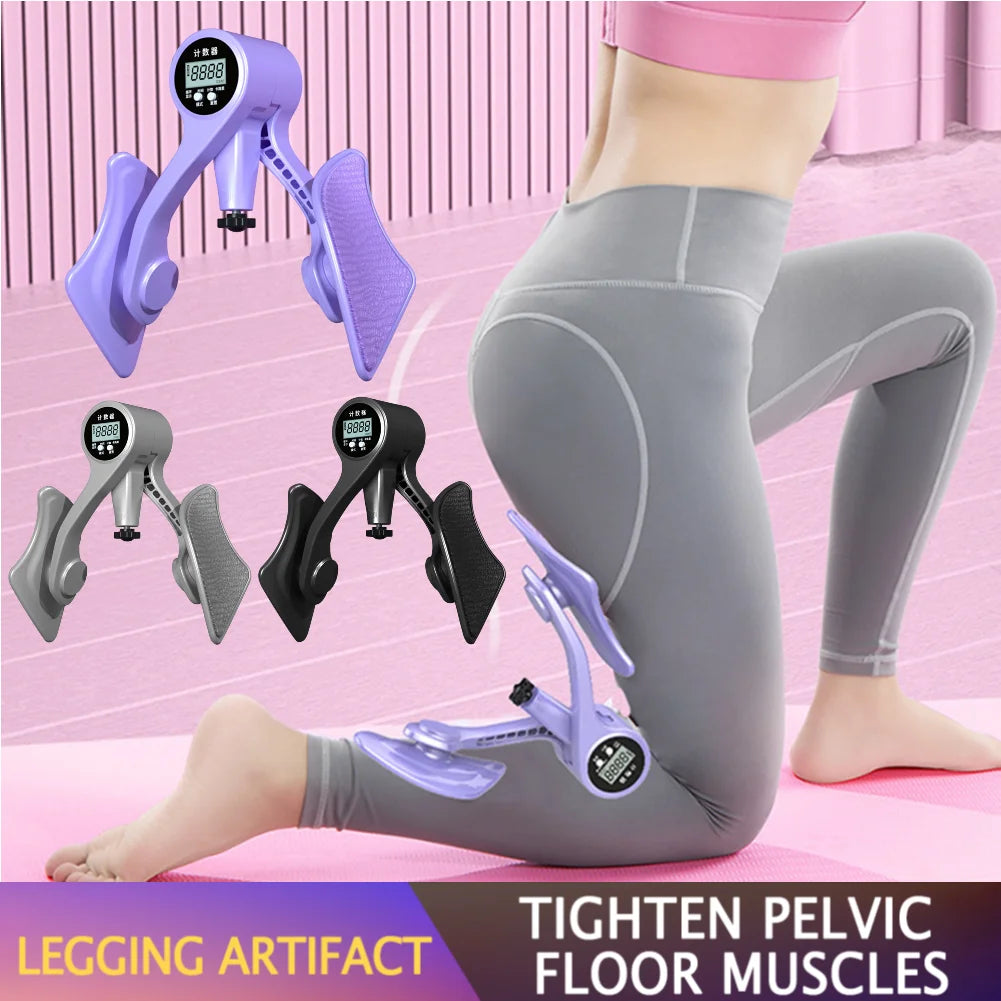 Digital Thigh Master Exerciser Strength Adjustable Pelvic Floor Muscle Trainer Battery Powered Men Women Home Fitness Equipment