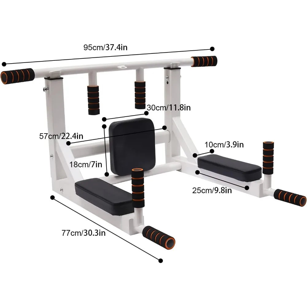 Multi-grip Wall Mount Pull-up Bar Dip Station Home Fitness Equipment Gym and Fitness Heavy