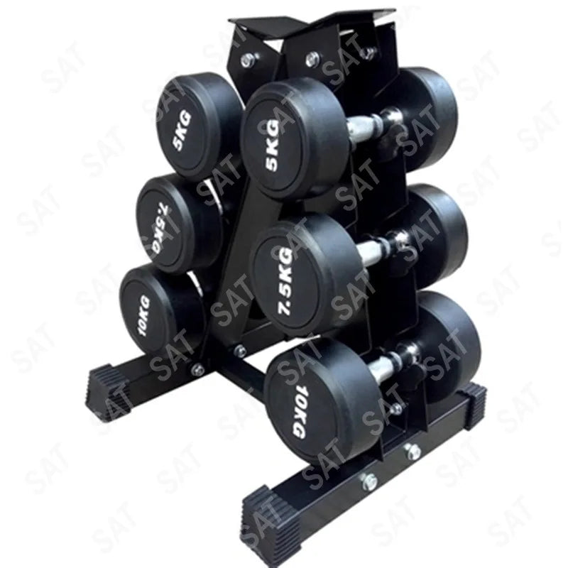 Hot Sale Round Rubber Dumbbells 10kg 20kg 40kg 50kg Weight Dumbbells Home Fitness Equipment Gym Round Dumbbells