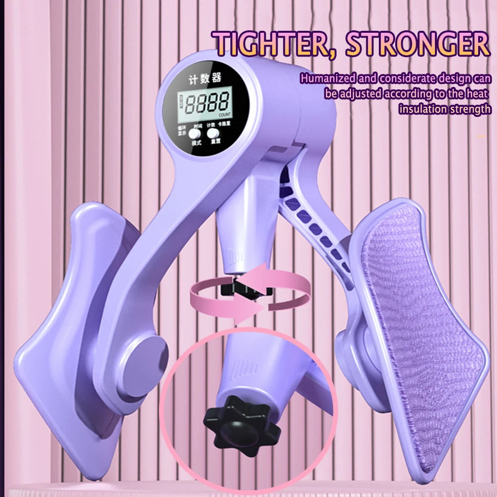 Digital Thigh Master Exerciser Strength Adjustable Pelvic Floor Muscle Trainer Battery Powered Men Women Home Fitness Equipment