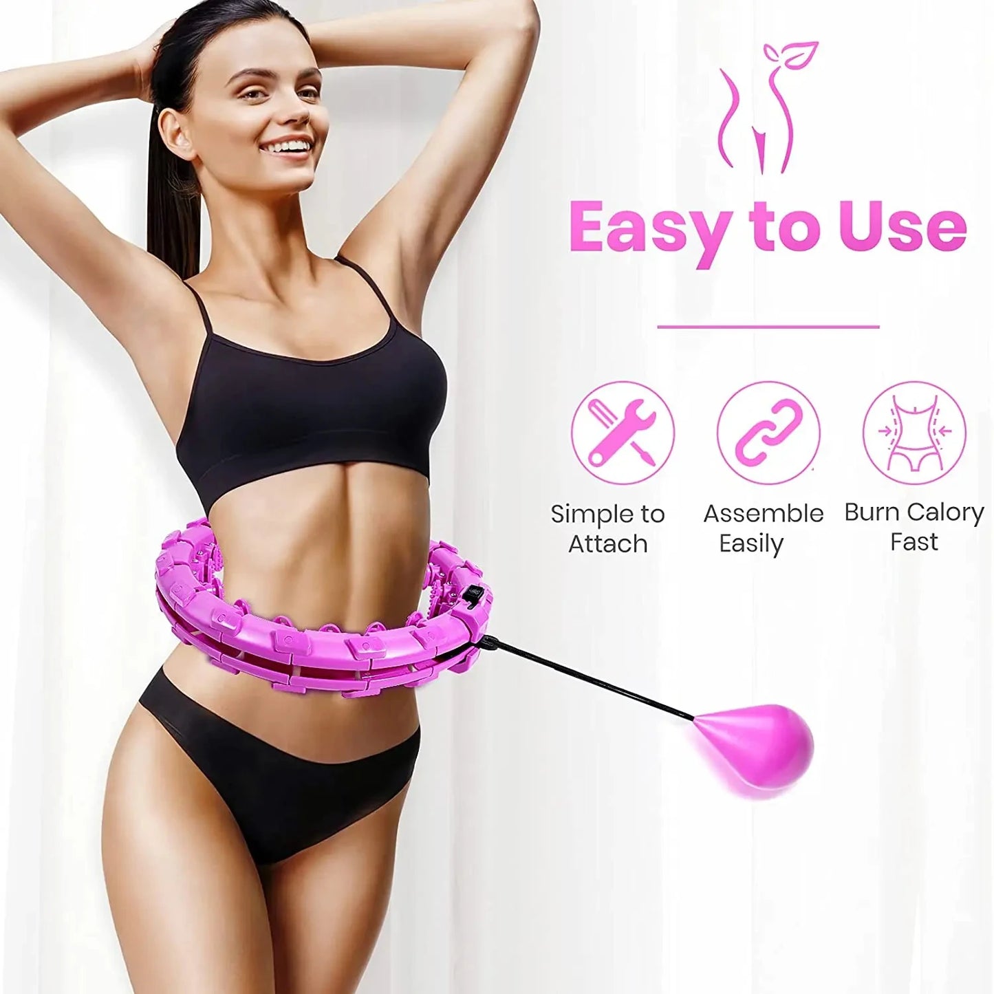 Weighted Pilate Hoop Infinity Design,Smart Exercise Equipment for Women, Home Fitness,Space-Saving,Portable and Easy to Assemble